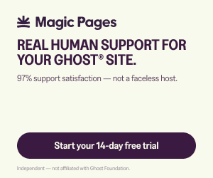 Magic Pages 300×250 banner — Support, Beige