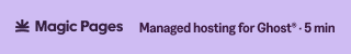 Magic Pages 320×50 banner — Speed, Purple