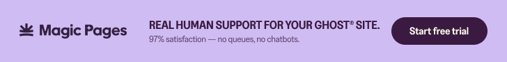 Magic Pages 728×90 banner — Support, Purple